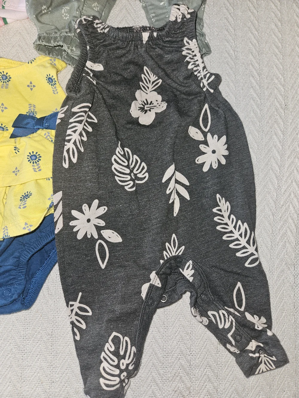 Girls Summer Romper & Onesie Bundle - Yellow, Pink, Green, Black 6 Pieces